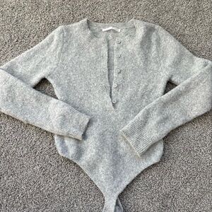 Gray sweater bodysuit